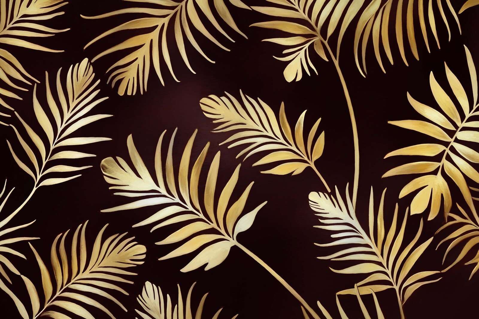 Gyldne blade på mørk bronze