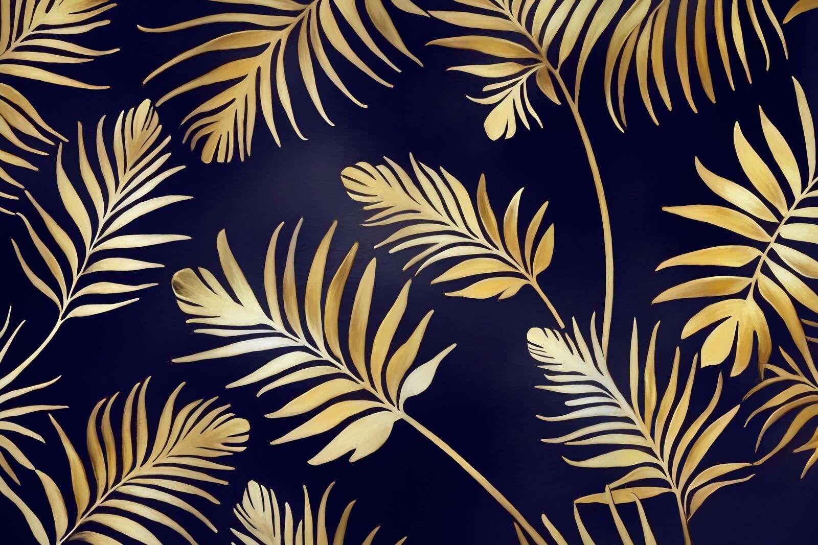 Gyldne blader på mørk kobber