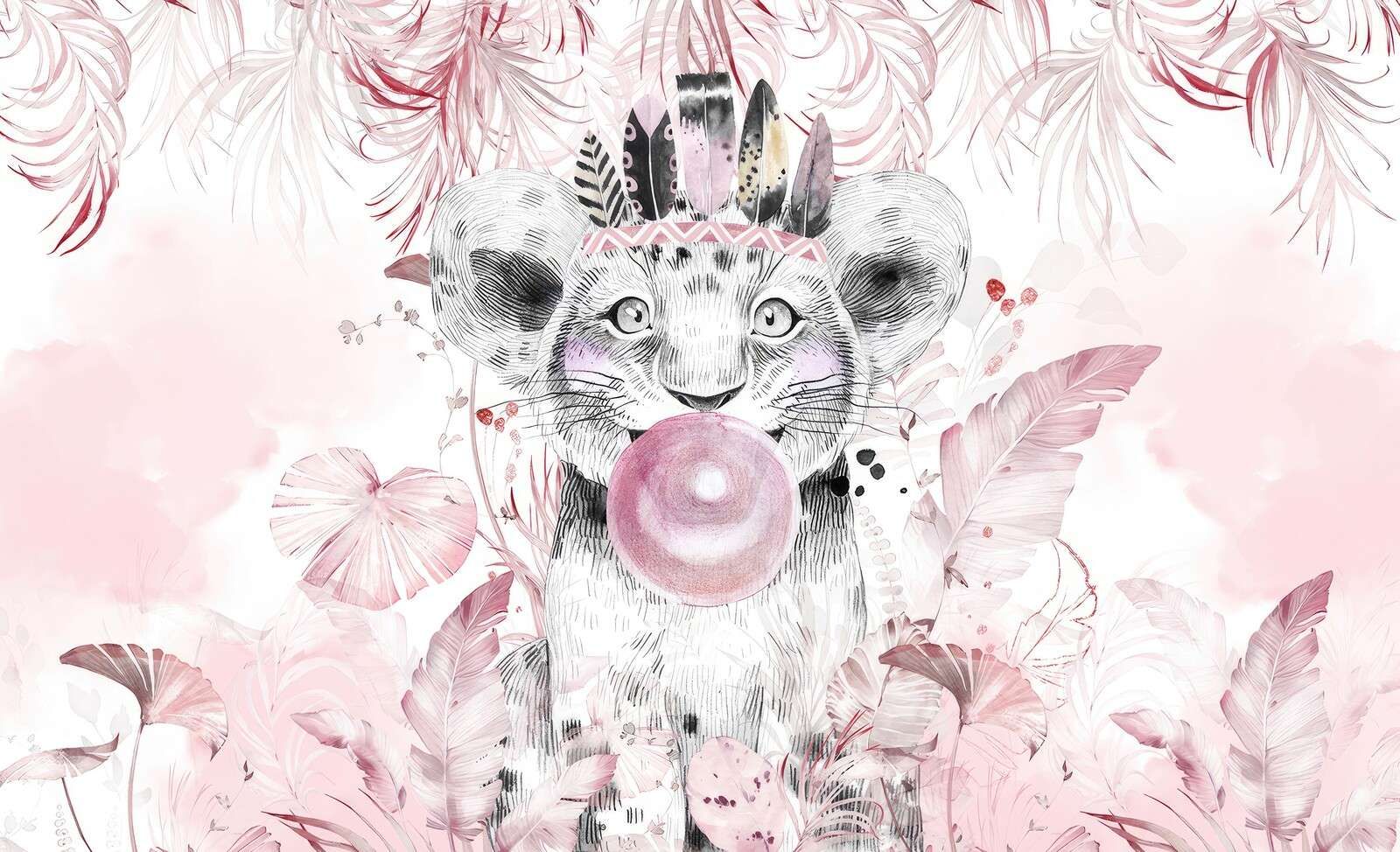 Lekfull valp och rosa drömmar