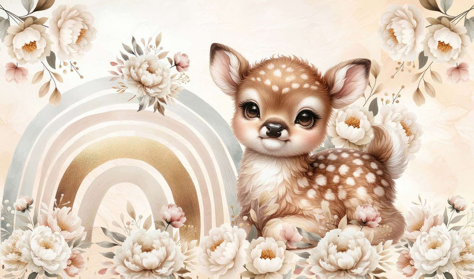 Lief hertje en gouden regenboog