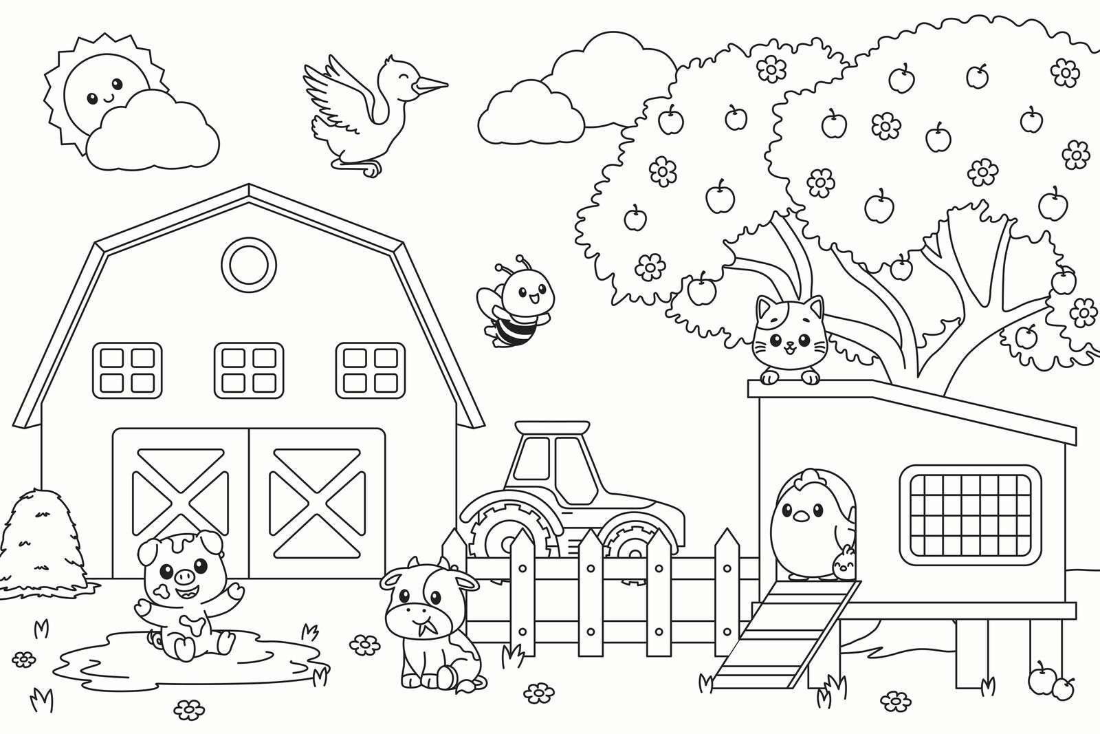 Glade dyrelege på gården