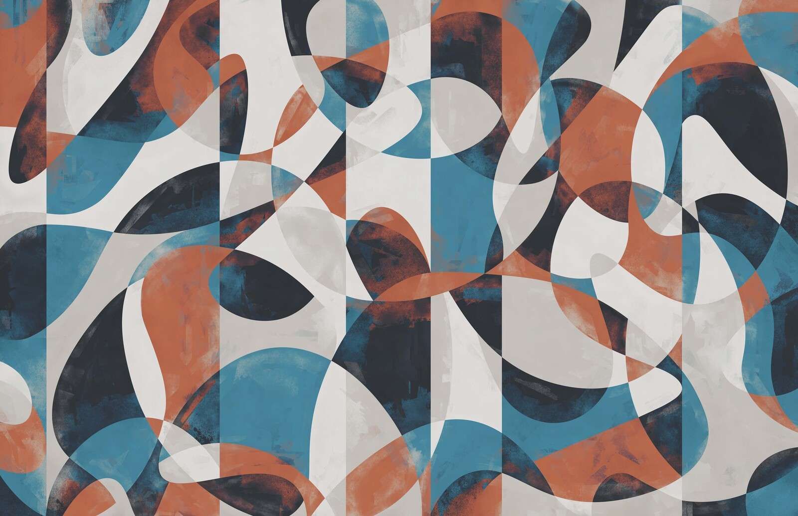 Flytande former i korallblått