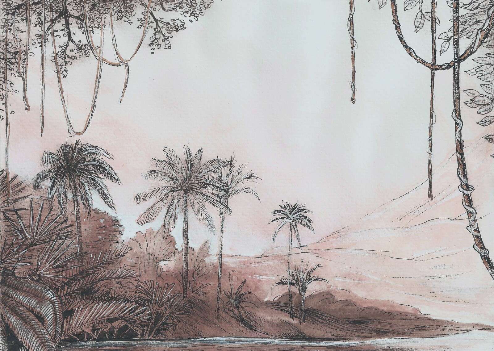 Palmdalen i rosenljus