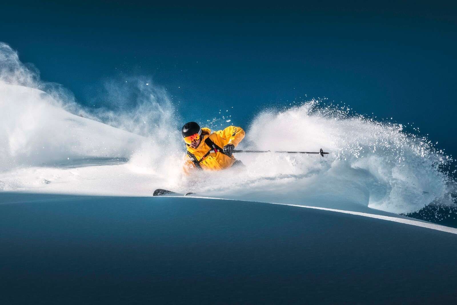 Nedstigning gennem dyb puddersne.