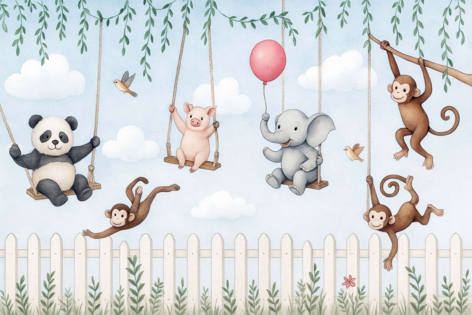 Djurvänner på lekplatsen