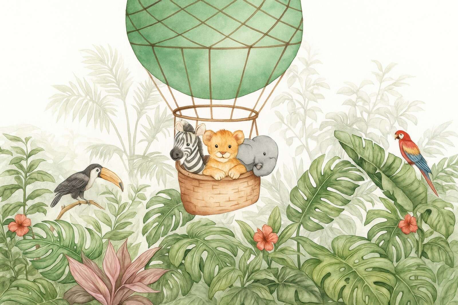 Jungleballon med små venner