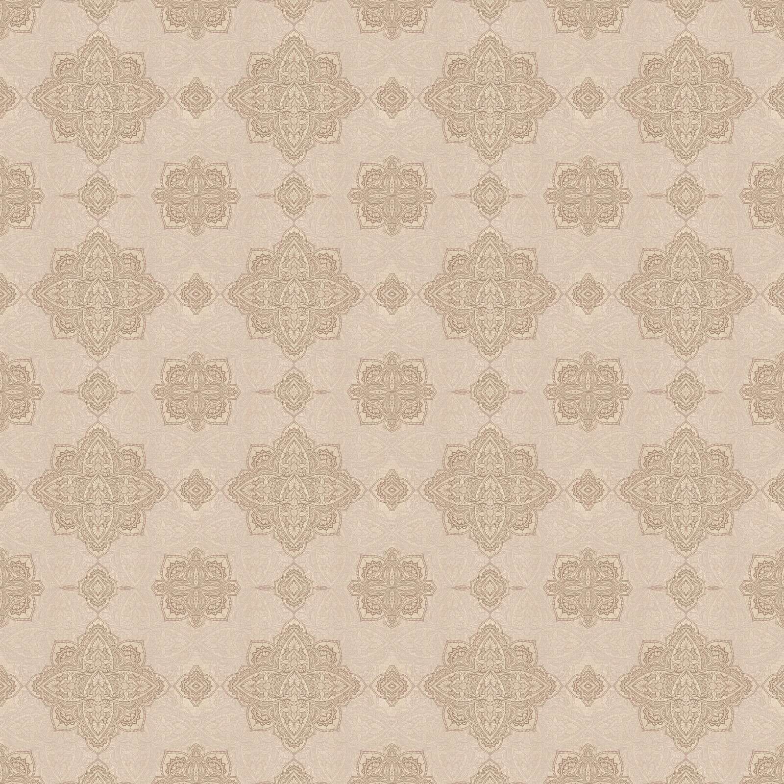 Beige orientaliskt medaljongmönster