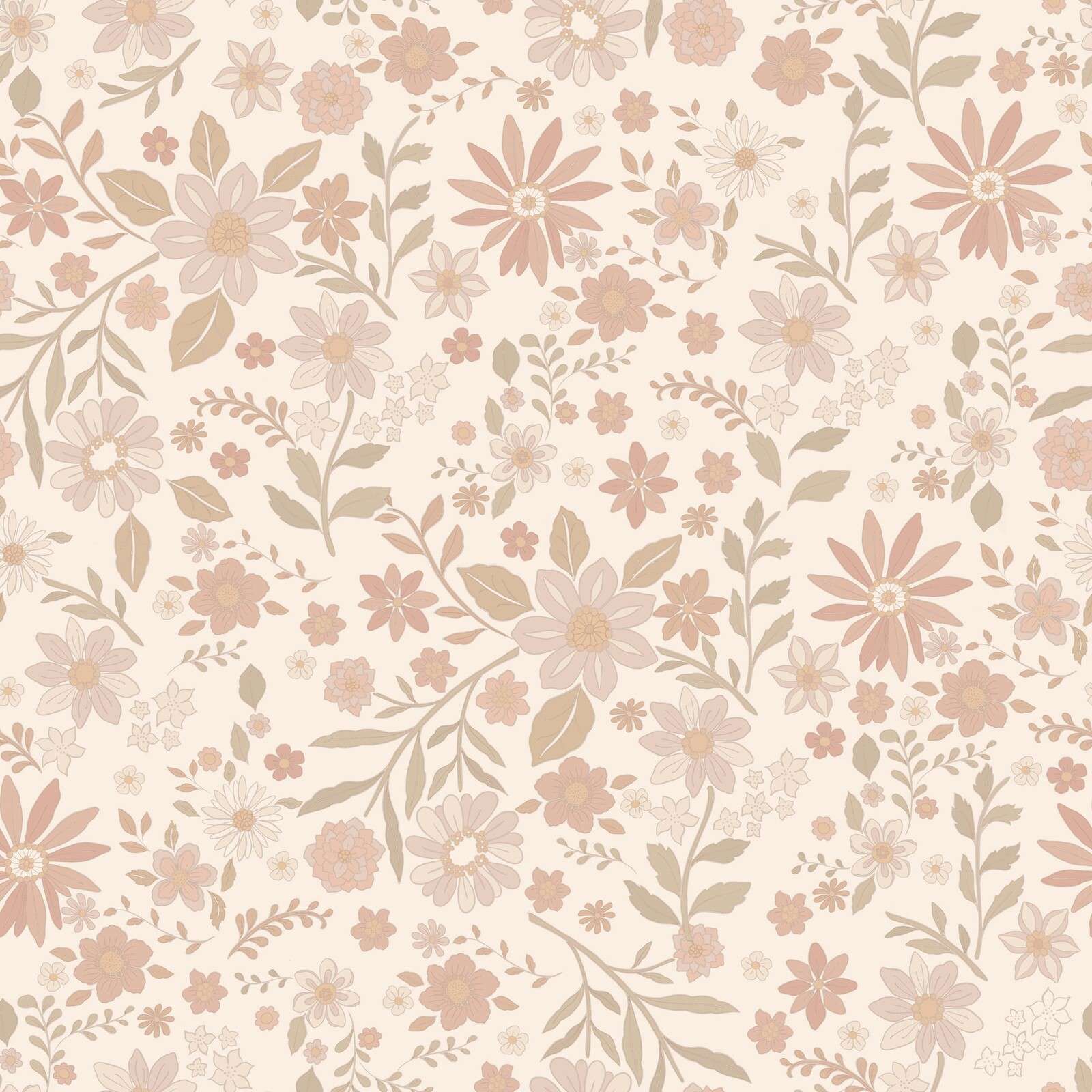 Mjuka ängsblommor i pastellfärger