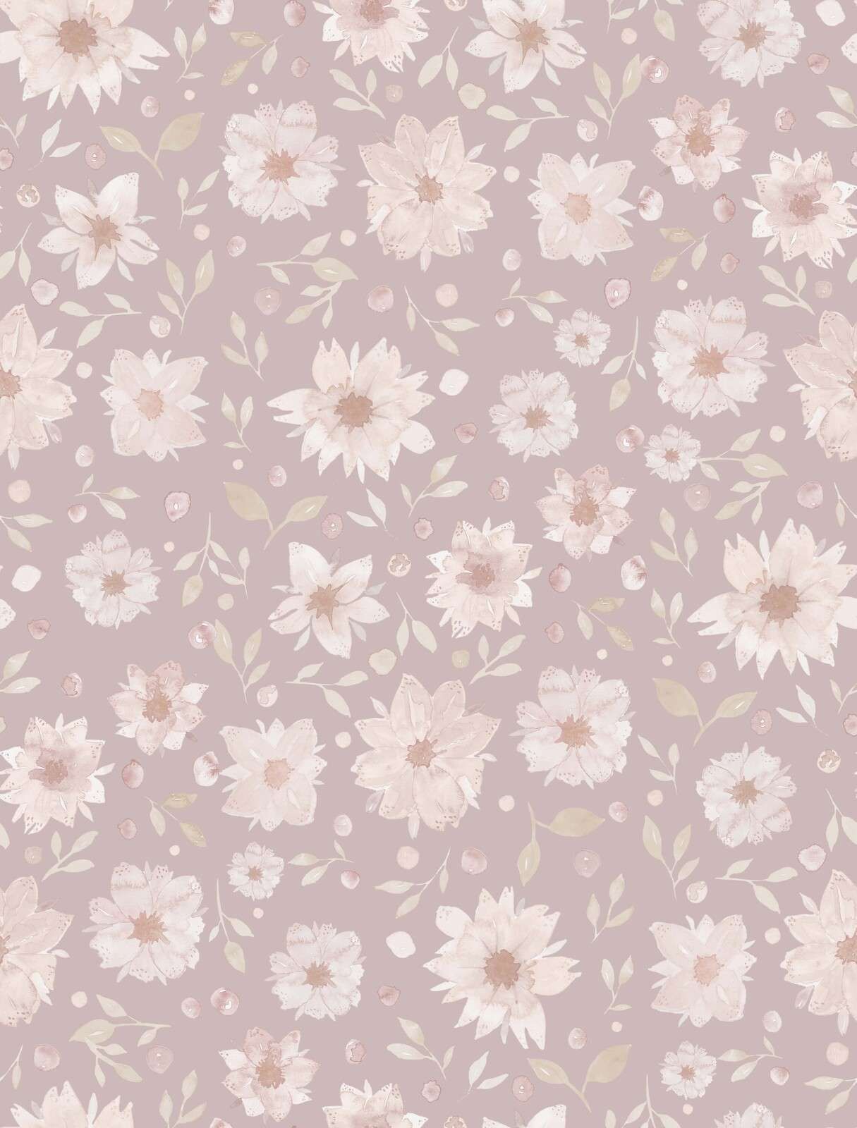 Bløde akvarelblomster i mauve