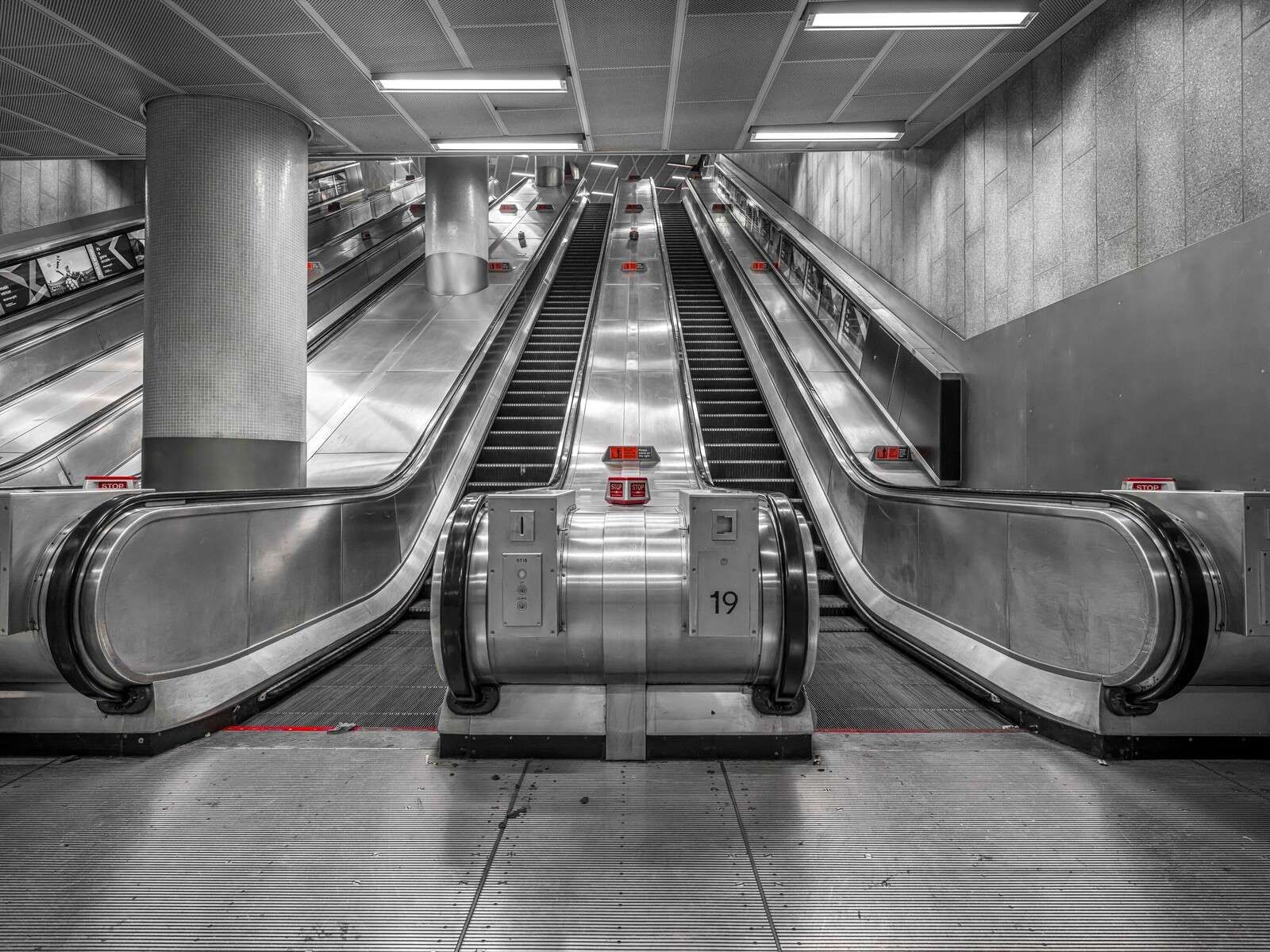 Rulletrapper på metrostation, London