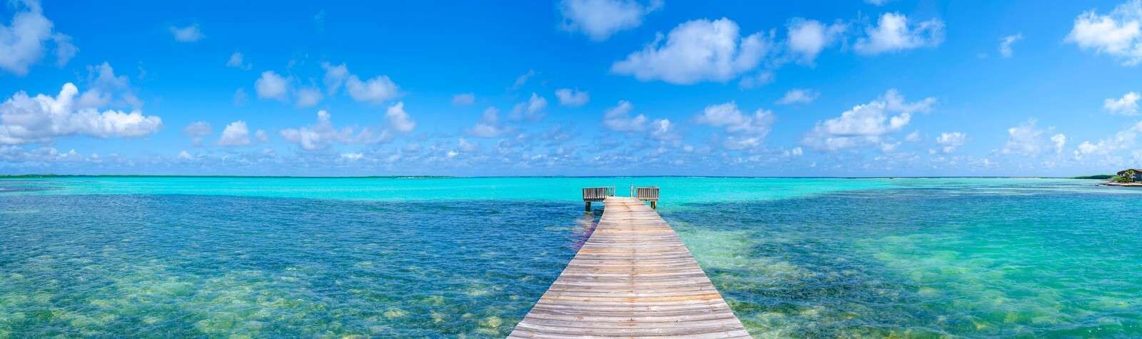 Träpir över havet, Bonaire, Karibiska Nederländerna