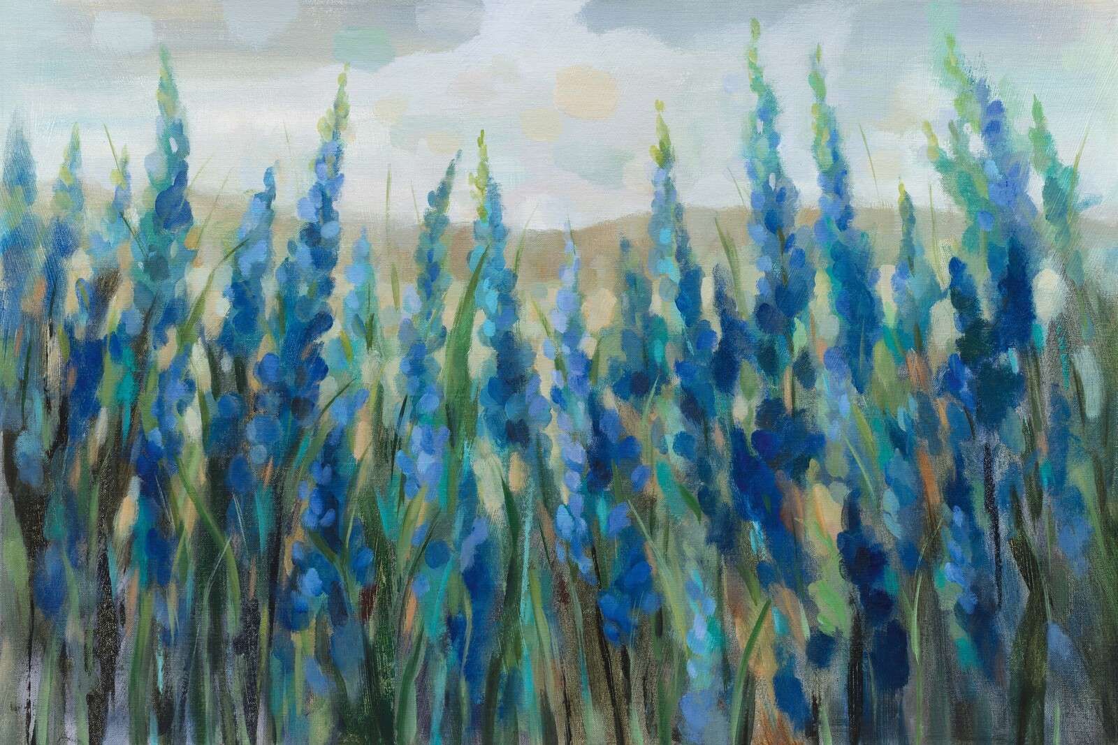 Blå blomstring under mjuk luft