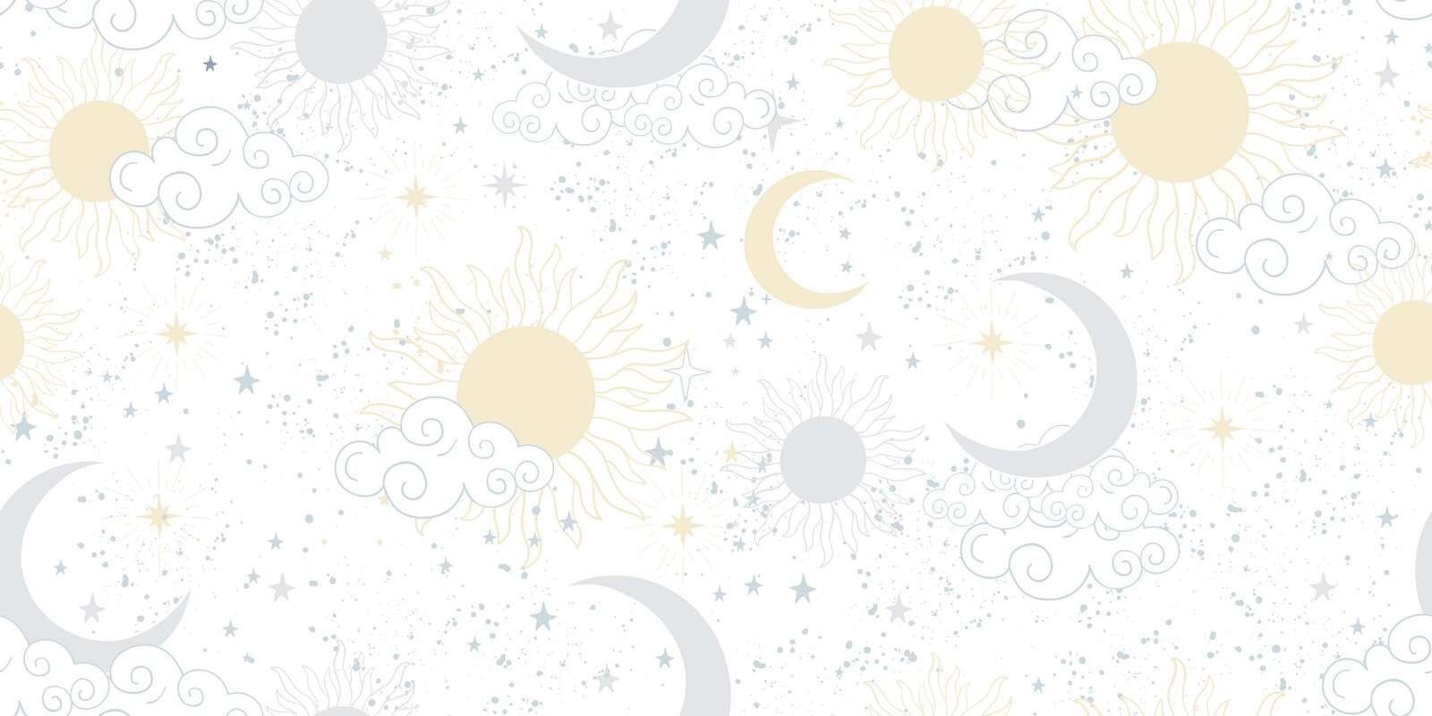 Ljus sol och månhimmel