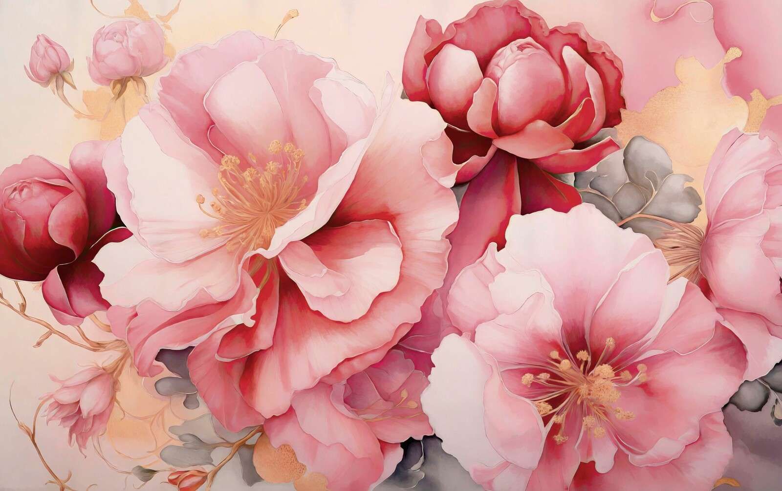 Mjuka pioner i rosa