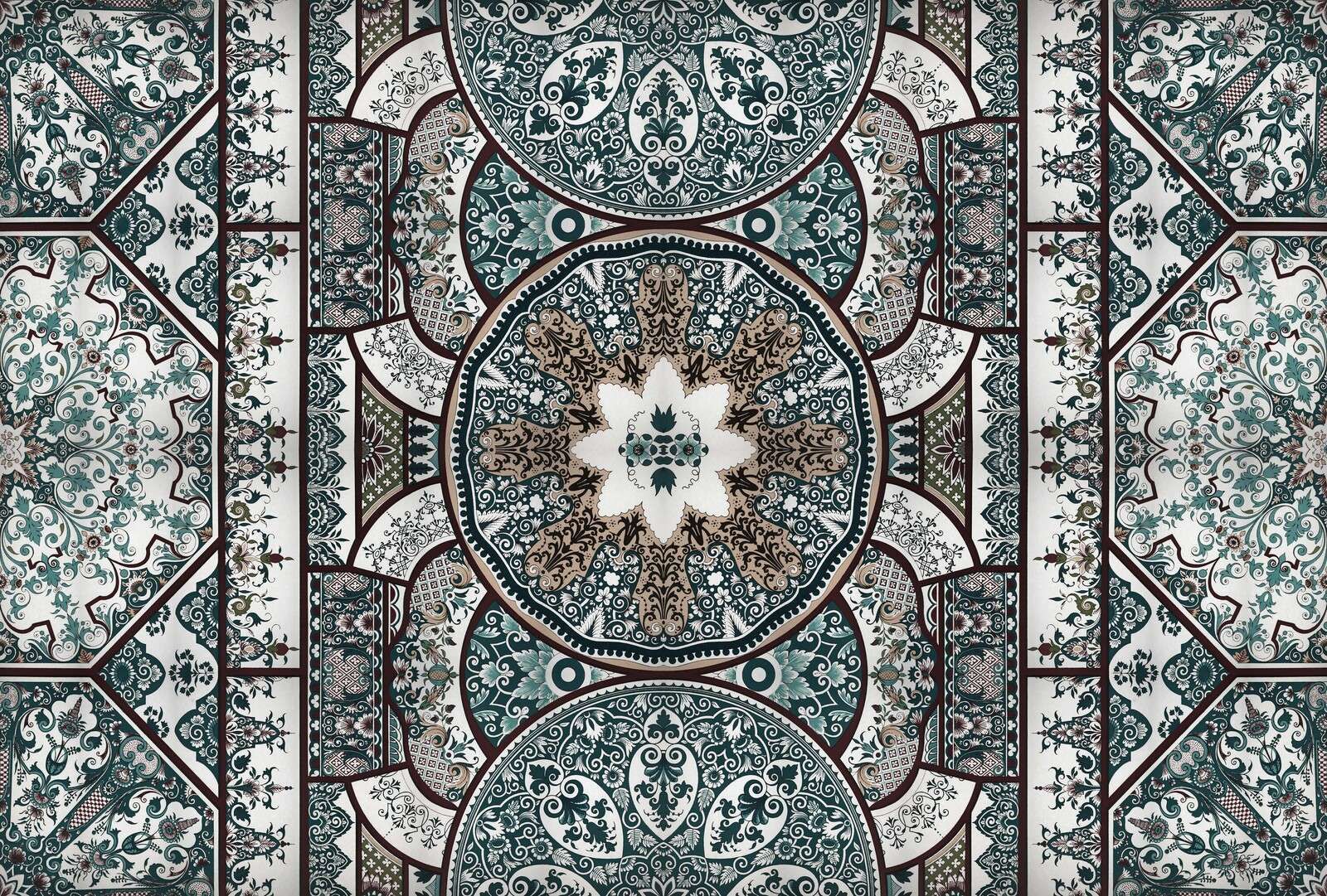 Gröna ornament tegelmandala