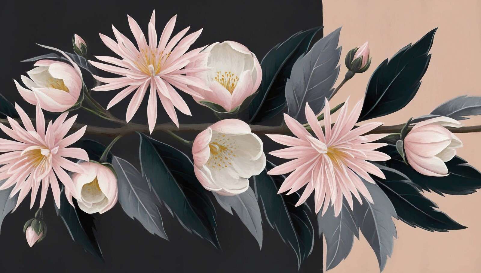 Lys rosa klematis på en gren