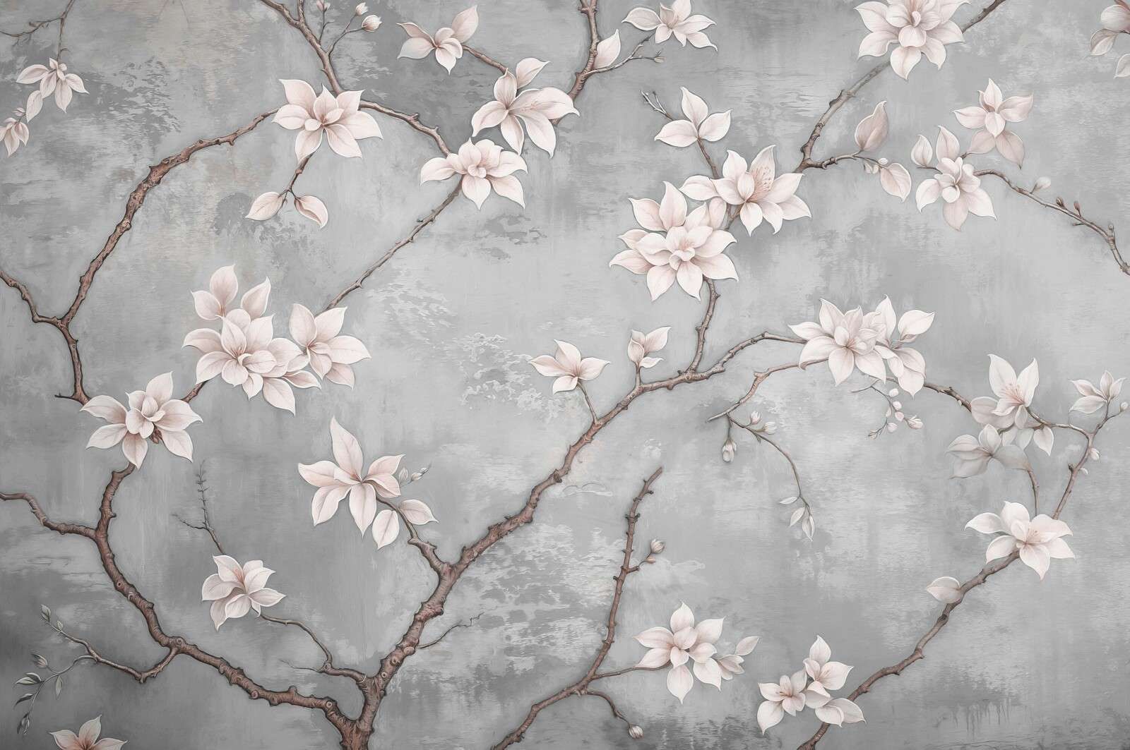Vit magnoliagren på dimgrå