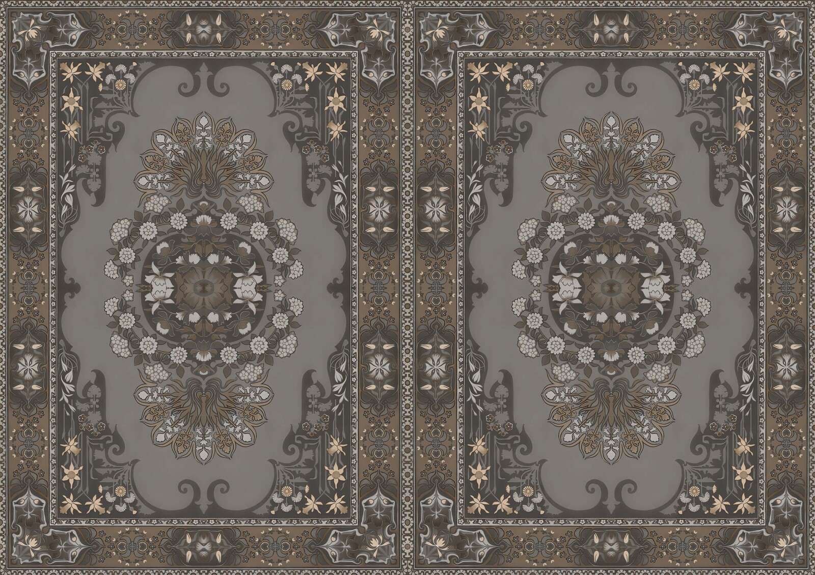 Klassiske ornamenter i mørk taupe