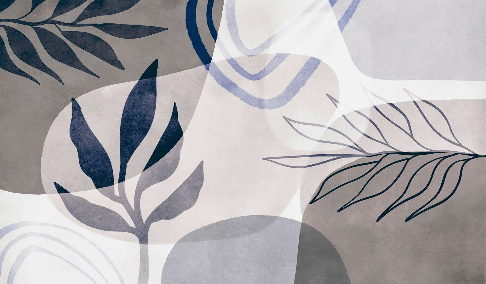 Abstrakte botaniske nyanser blå beige