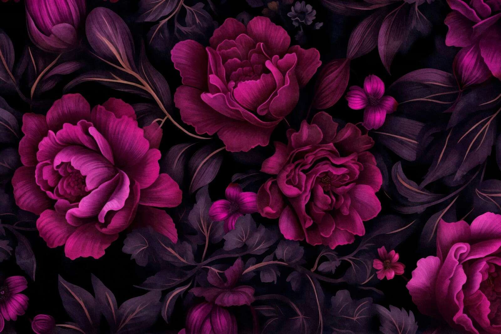 Sammetiga mörka stämningsfulla blommor i fuchsiarosa