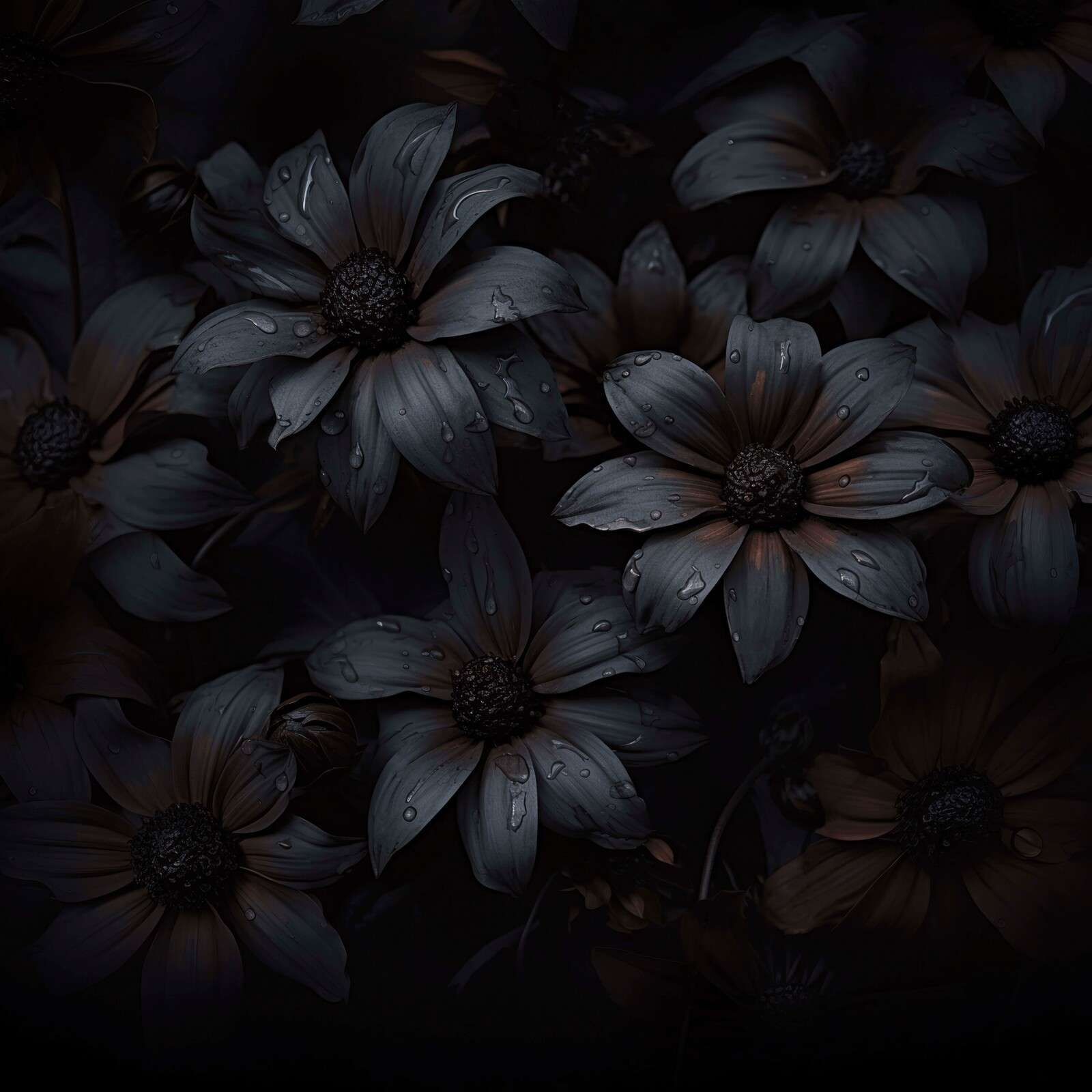 Prunkande blomsterdröm mörk stämning