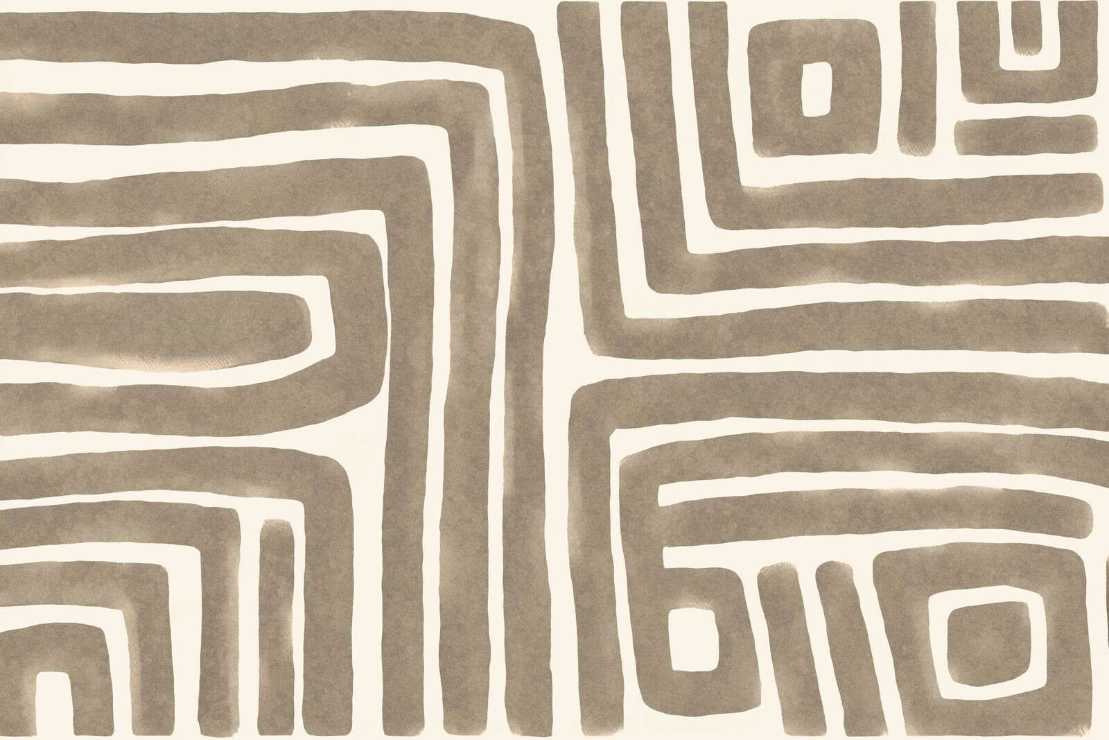 Abstrakt labyrintkunst beige
