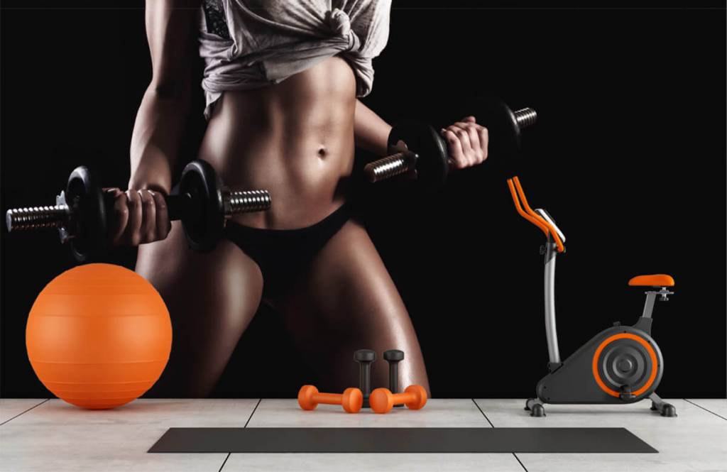 Sport och fitness Kvinna med magmuskler 1