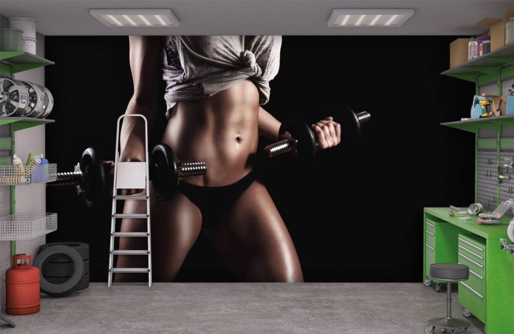 Sport och fitness Kvinna med magmuskler 6