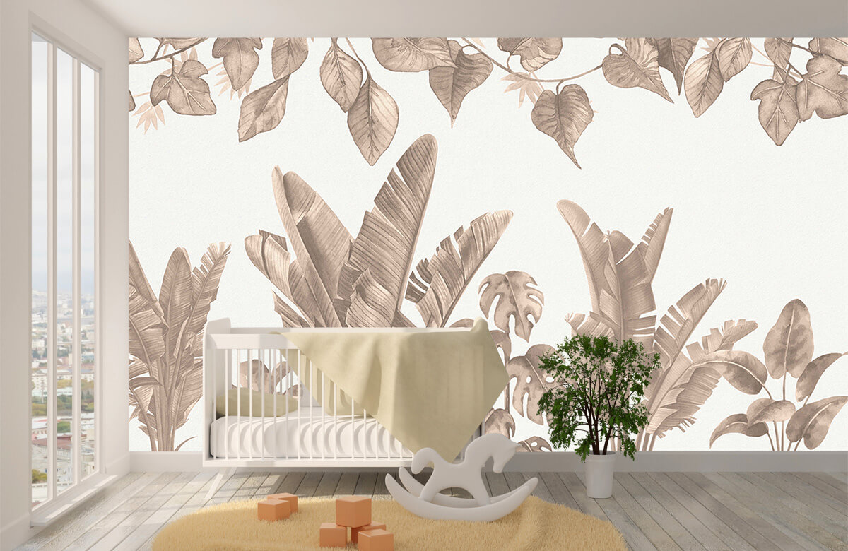 wallpaper Jungle leaves i taupe 3